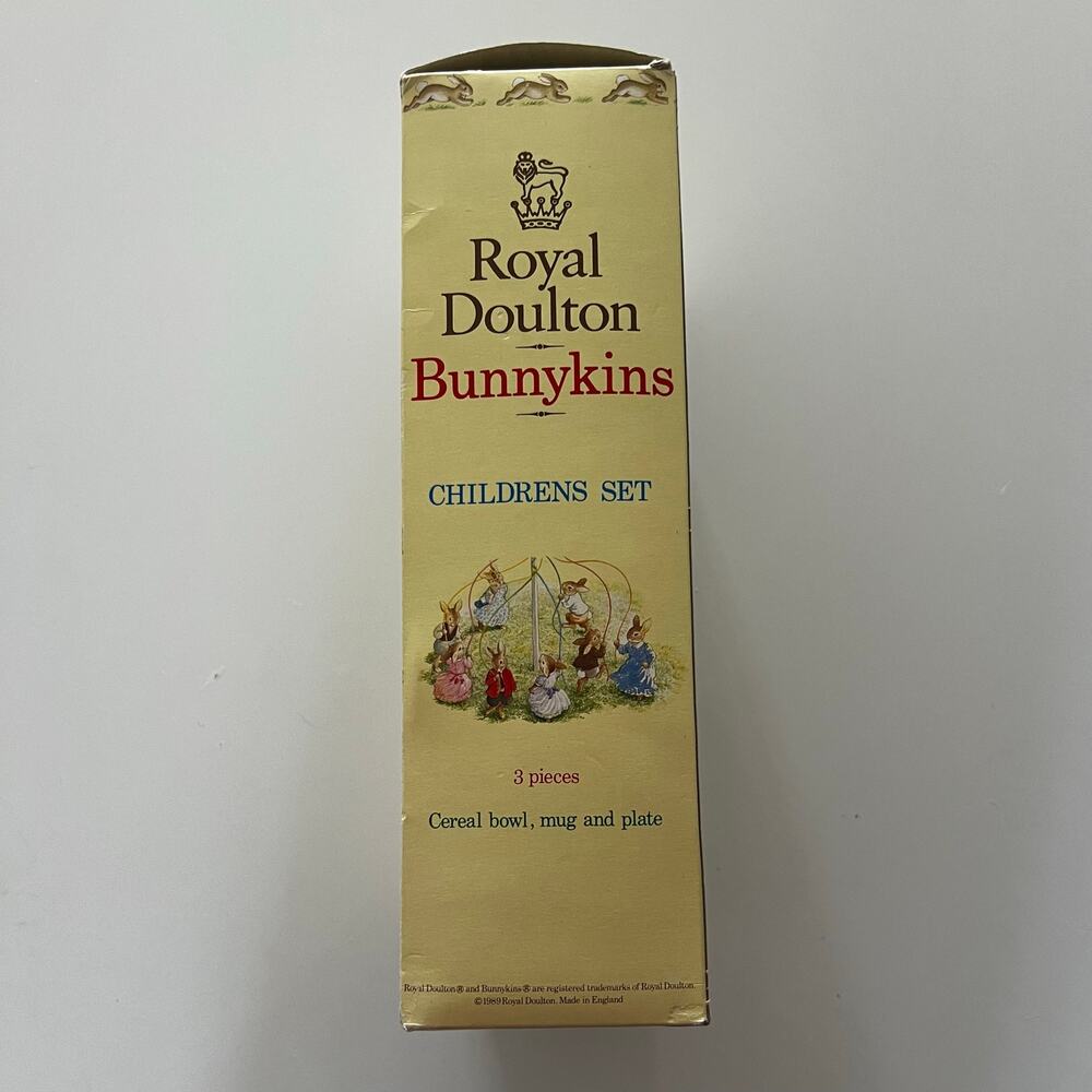 Vintage Royal Doulton Bunnykins 2pc Nursery Set Plate & Mug New in Box England - Picture 4 of 11